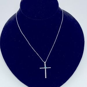 Sterling Silver & Turquoise Cross Pendant